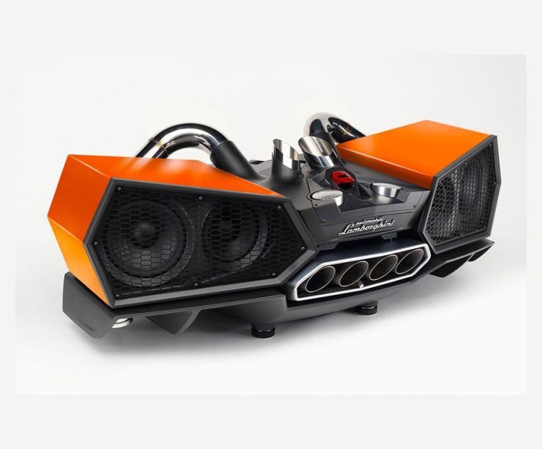 Original Aventador Lamborghini ™ orange exhaust cover - Bluetooth® design audio system