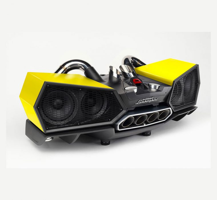 Original Aventador Lamborghini ™ yellow exhaust cover - designer audio system